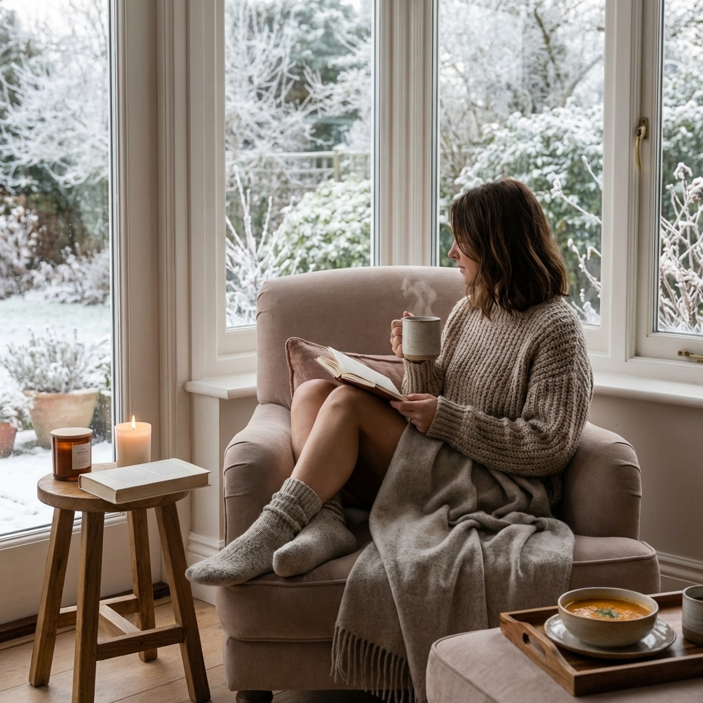 Winter weekend self-care at home: a cozy, screen-light reset that supports stress and sleep