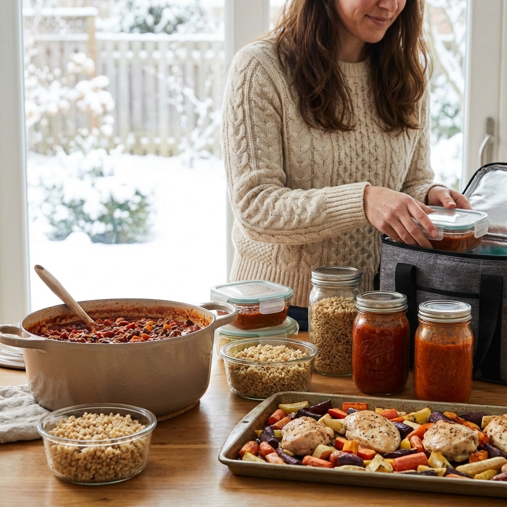 Sunday meal prep for winter: a simple 2-hour plan focused on warm dinners and easy lunches